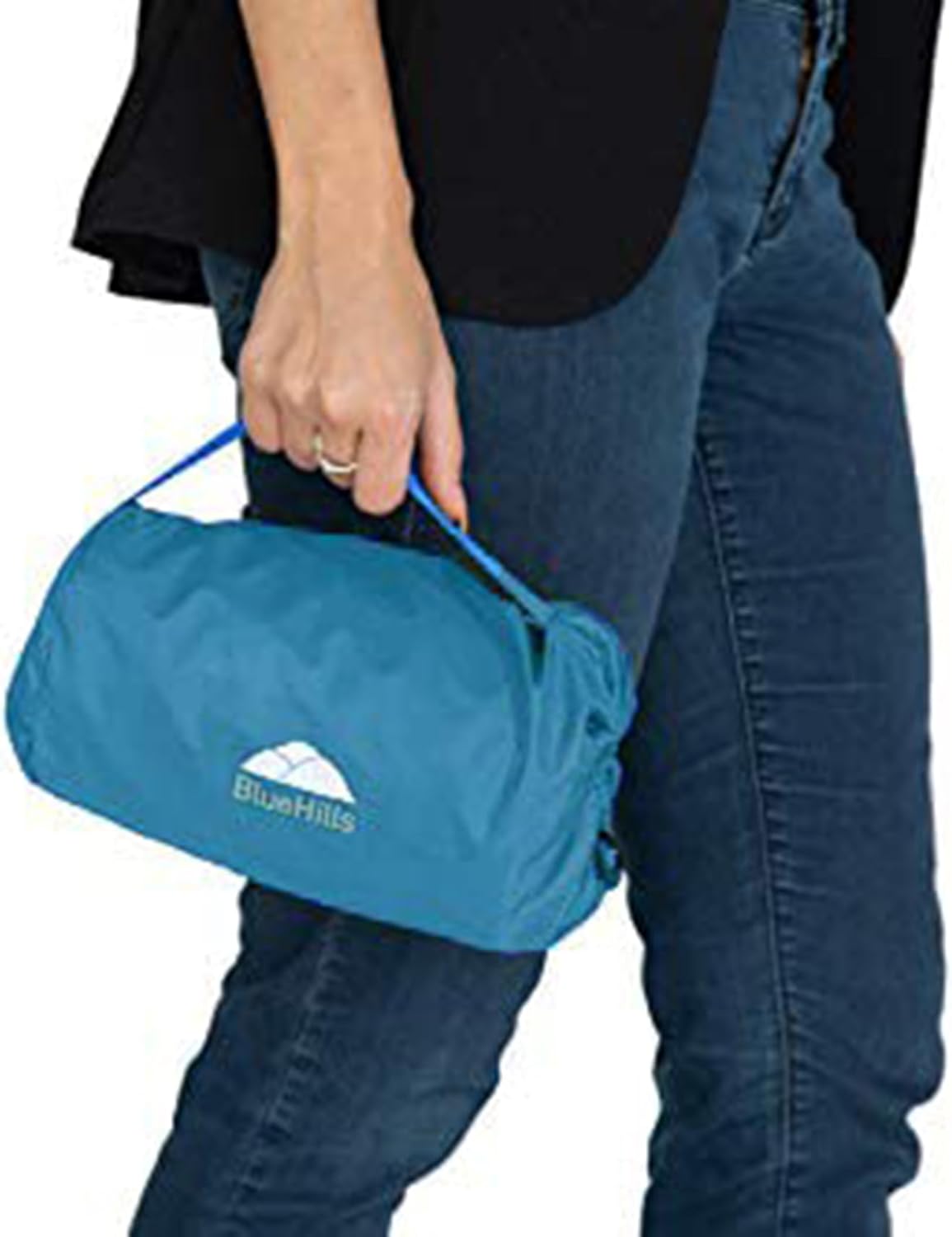 BlueHills Ultra Compact Travel Blanket in Portable Case Premium Soft Large Airplane Blanket Flight Essentials for Car Plane Train Hotel Layover Peacock Teal C004 - Image 8